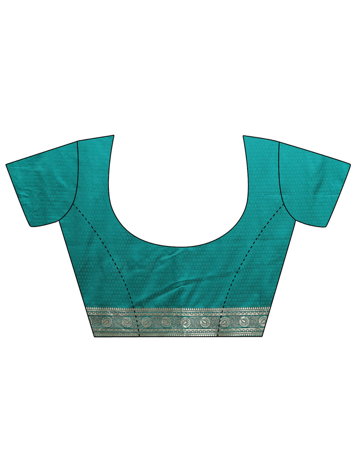 Green Ethnic Motifs Woven Design Silk Blend Saree With Unstitched Blouse Piece