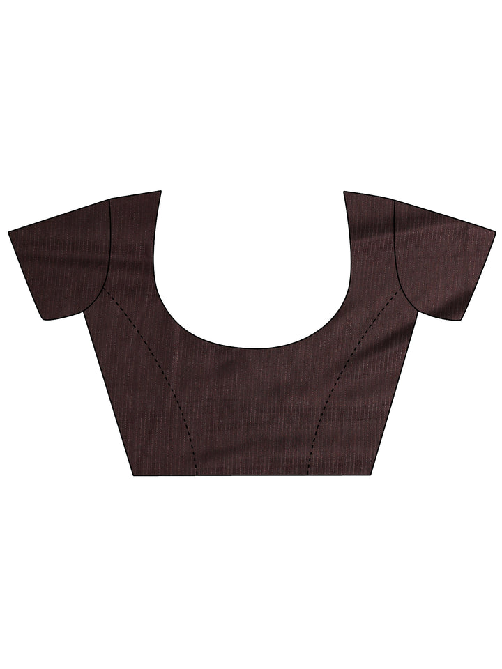 Rust Solid Silk Blend Saree With Unstitched Blouse Piece