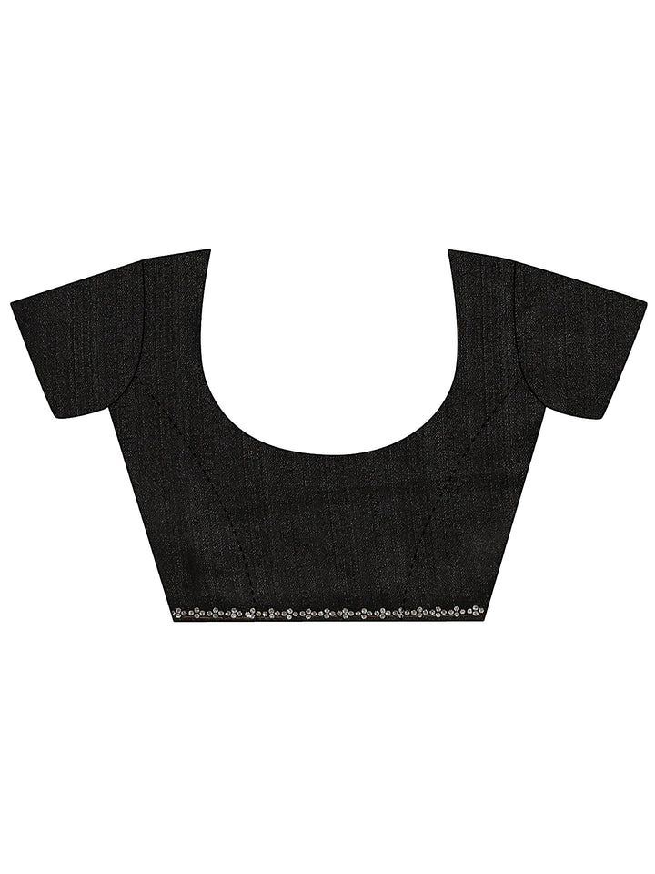 Black Ombre Solid Silk Blend Saree With Unstitched Blouse Piece