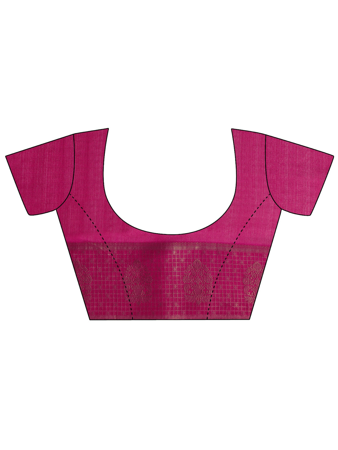 Pink Floral Printed Silk Blend Saree With Unstitched Blouse Piece