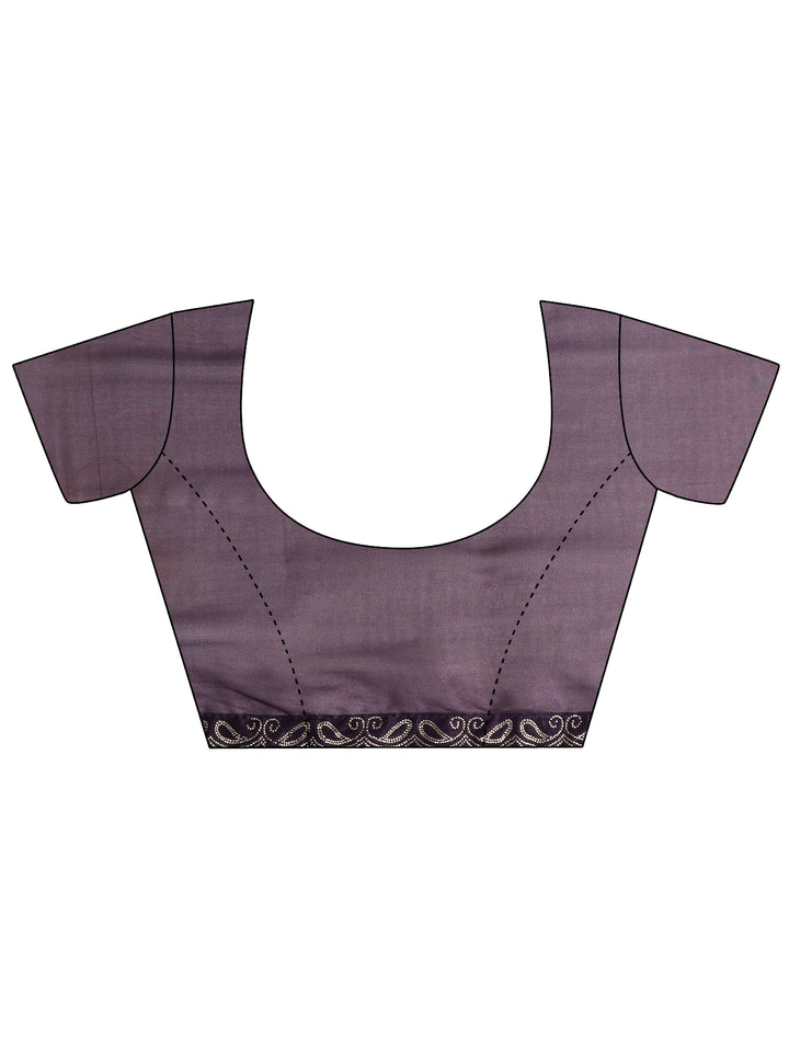 Purple Ethnic Motifs Printed Silk Blend Saree With Unstitched Blouse Piece