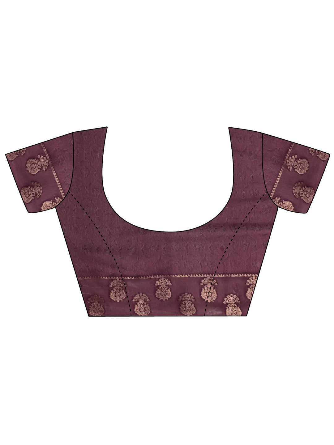 Maroon Floral Printed Silk Blend Saree With Unstitched Blouse Piece