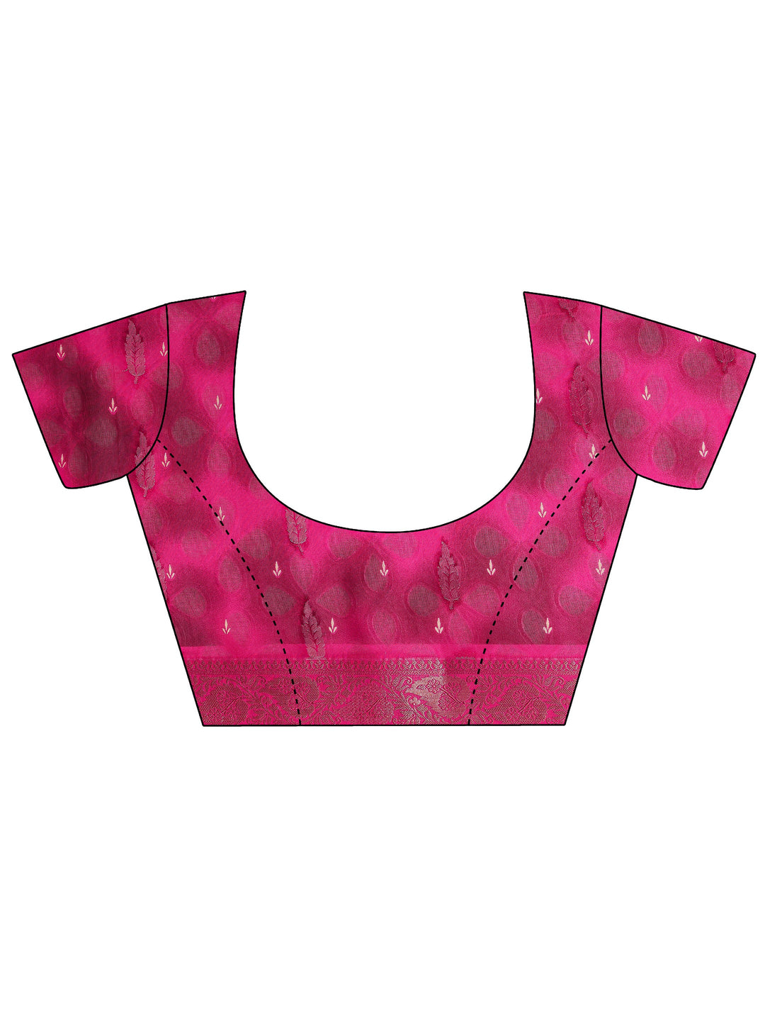 Pink Floral Printed Silk Blend Saree With Unstitched Blouse Piece