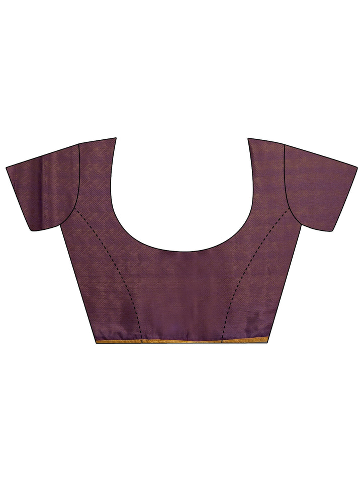 Maroon Floral Printed Silk Blend Saree 
With Unstitched Blouse Piece