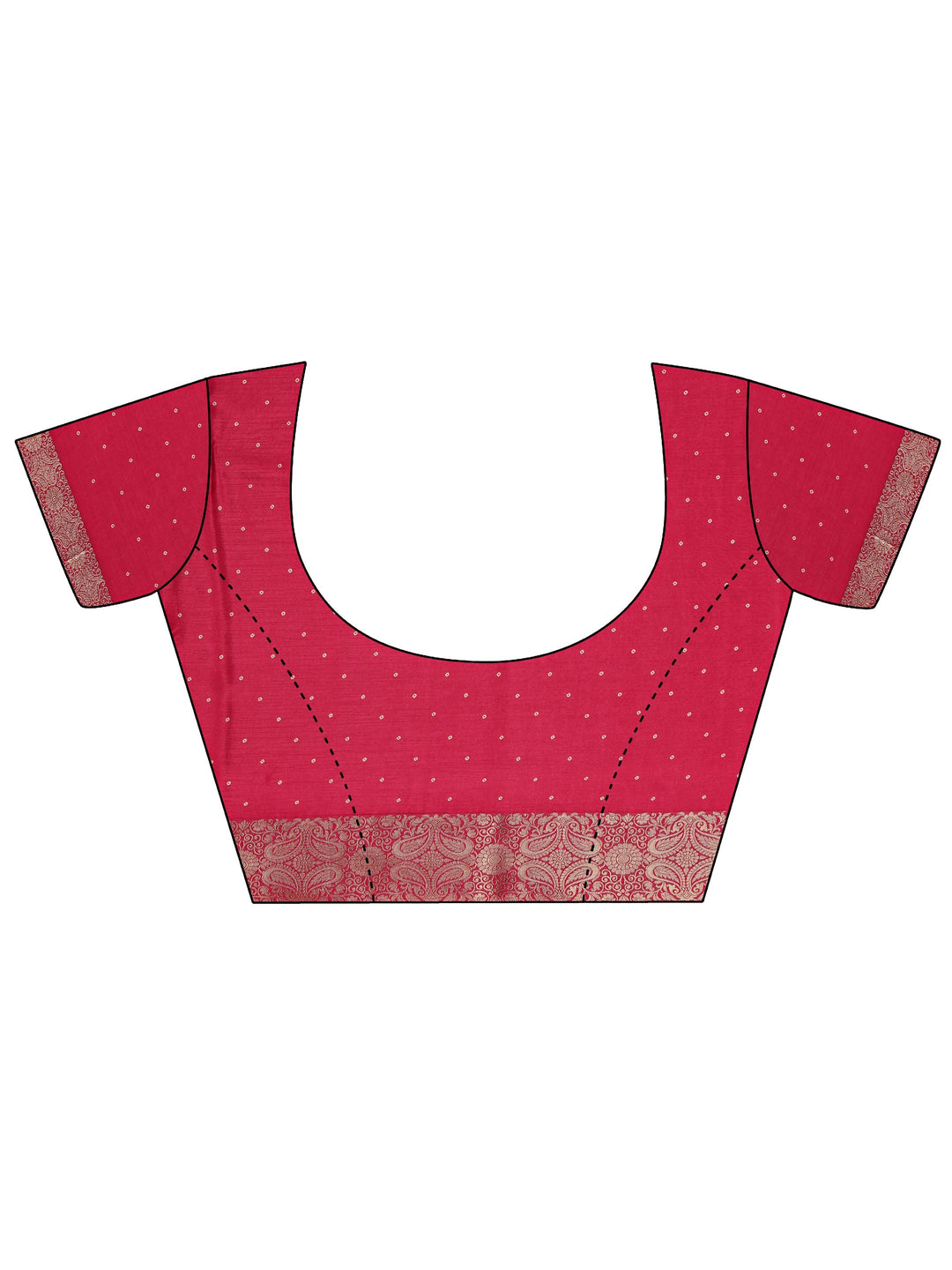 Red Bandhani Printed Silk Blend Saree With Unstitched Blouse Piece