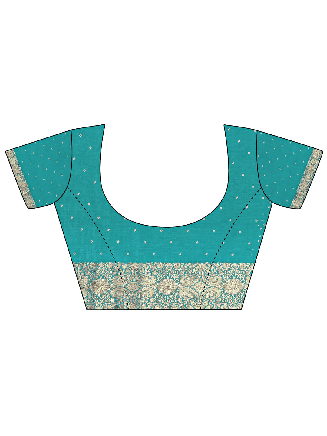 Green Bandhani Printed Silk Blend Saree With Unstitched Blouse Piece