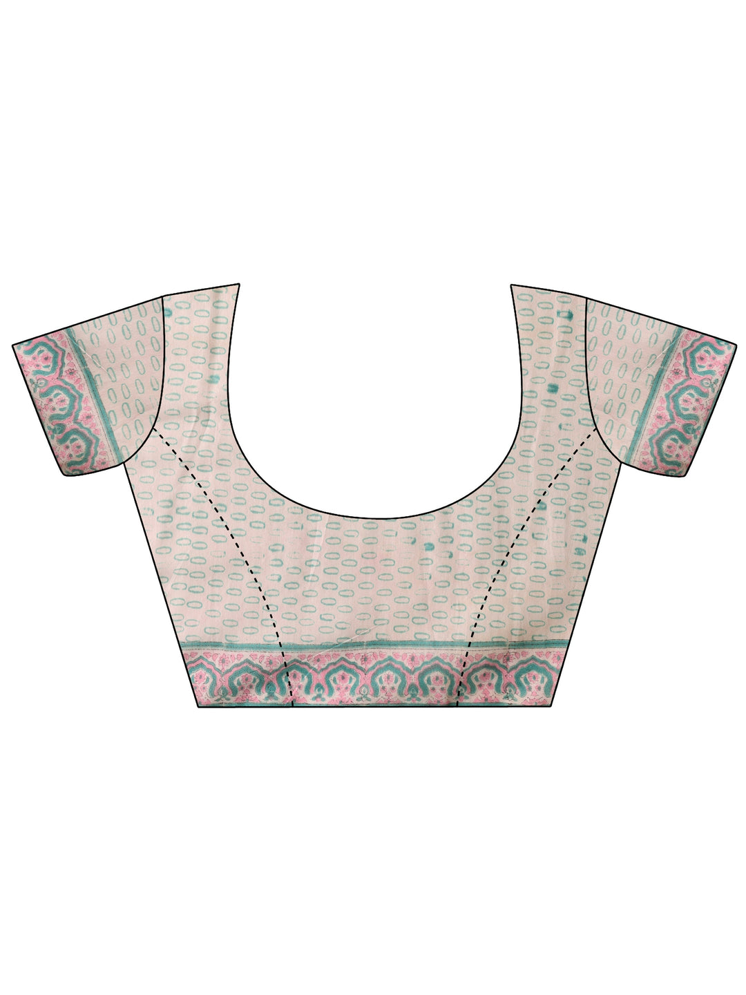 Pink Floral Printed Cotton Blend Saree With Unstitched Blouse Piece