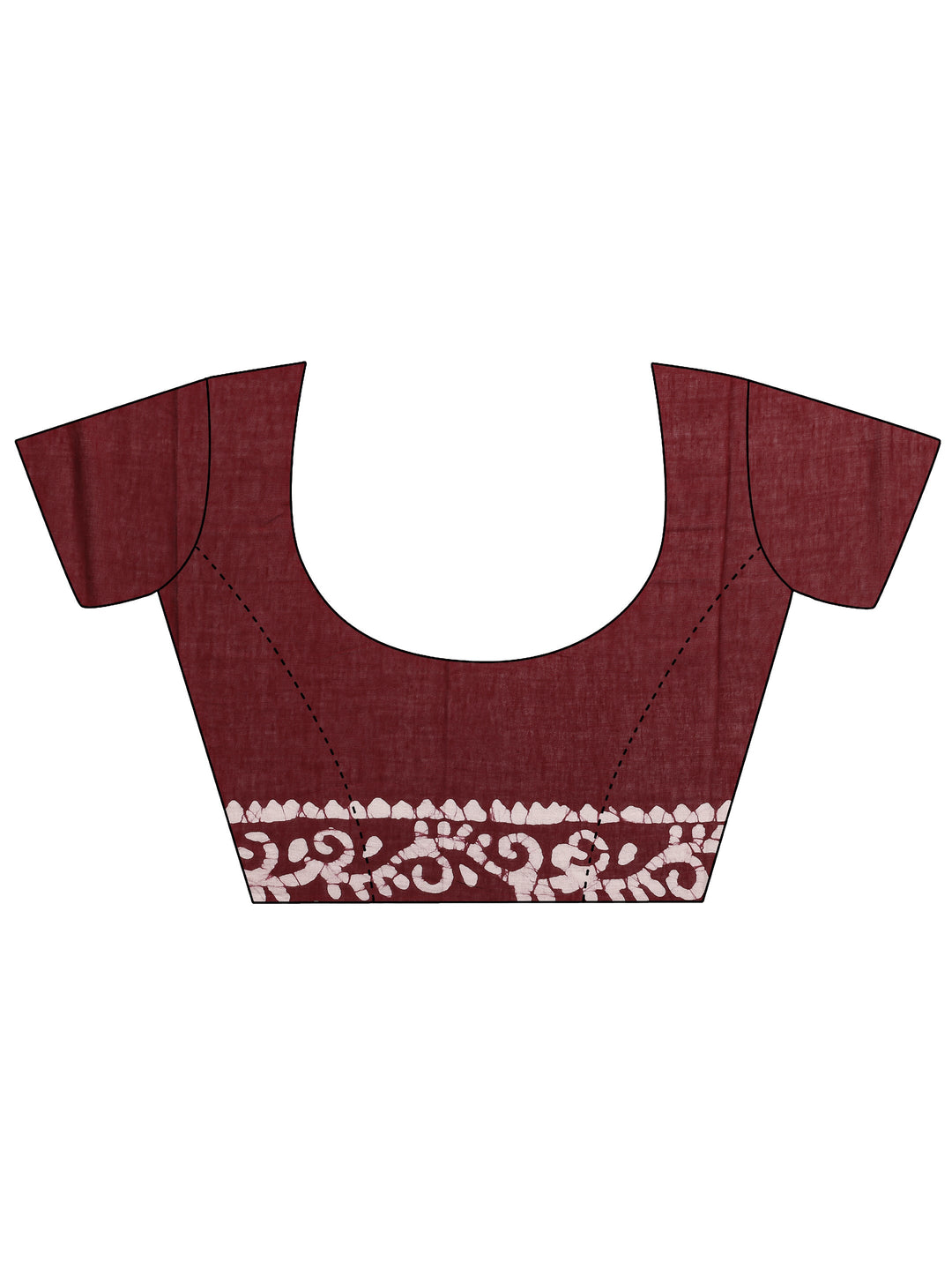 Maroon Printed Cotton Saree 
With Unstitched Blouse Piece
