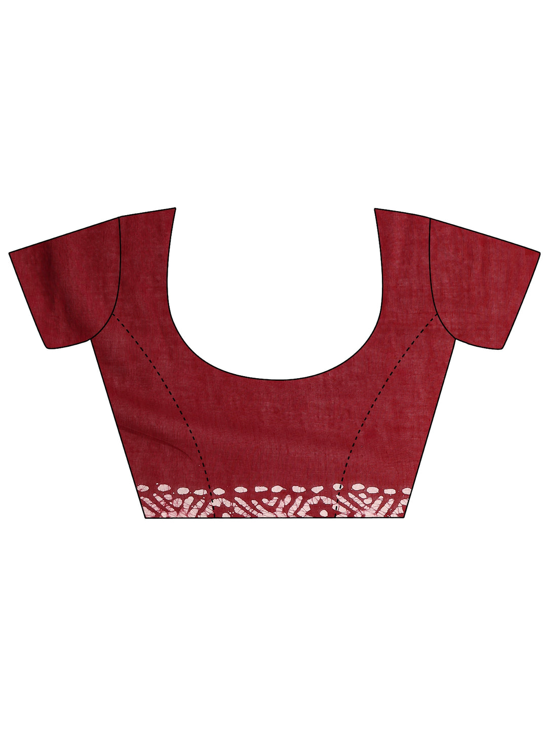 Maroon Printed Cotton Saree 
With Unstitched Blouse Piece