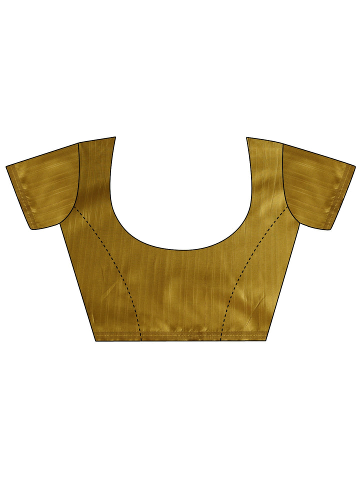 Mustard Floral Printed Silk Blend Saree With Unstitched Blouse Piece