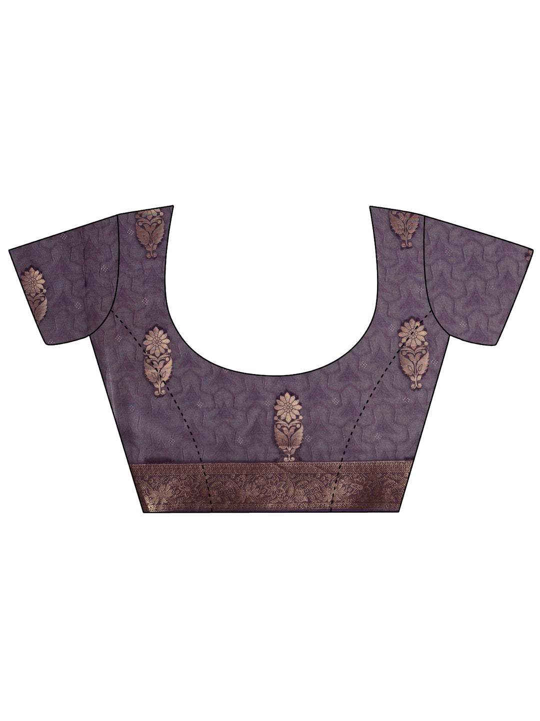 Purple Floral Woven Design Silk Blend Saree With Unstitched Blouse Piece