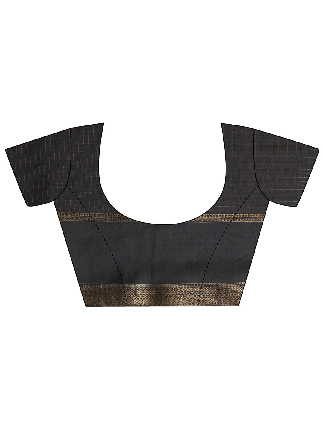 Black Ethnic Motif Woven Design Silk Blend Saree 
With Unstitched Blouse Piece