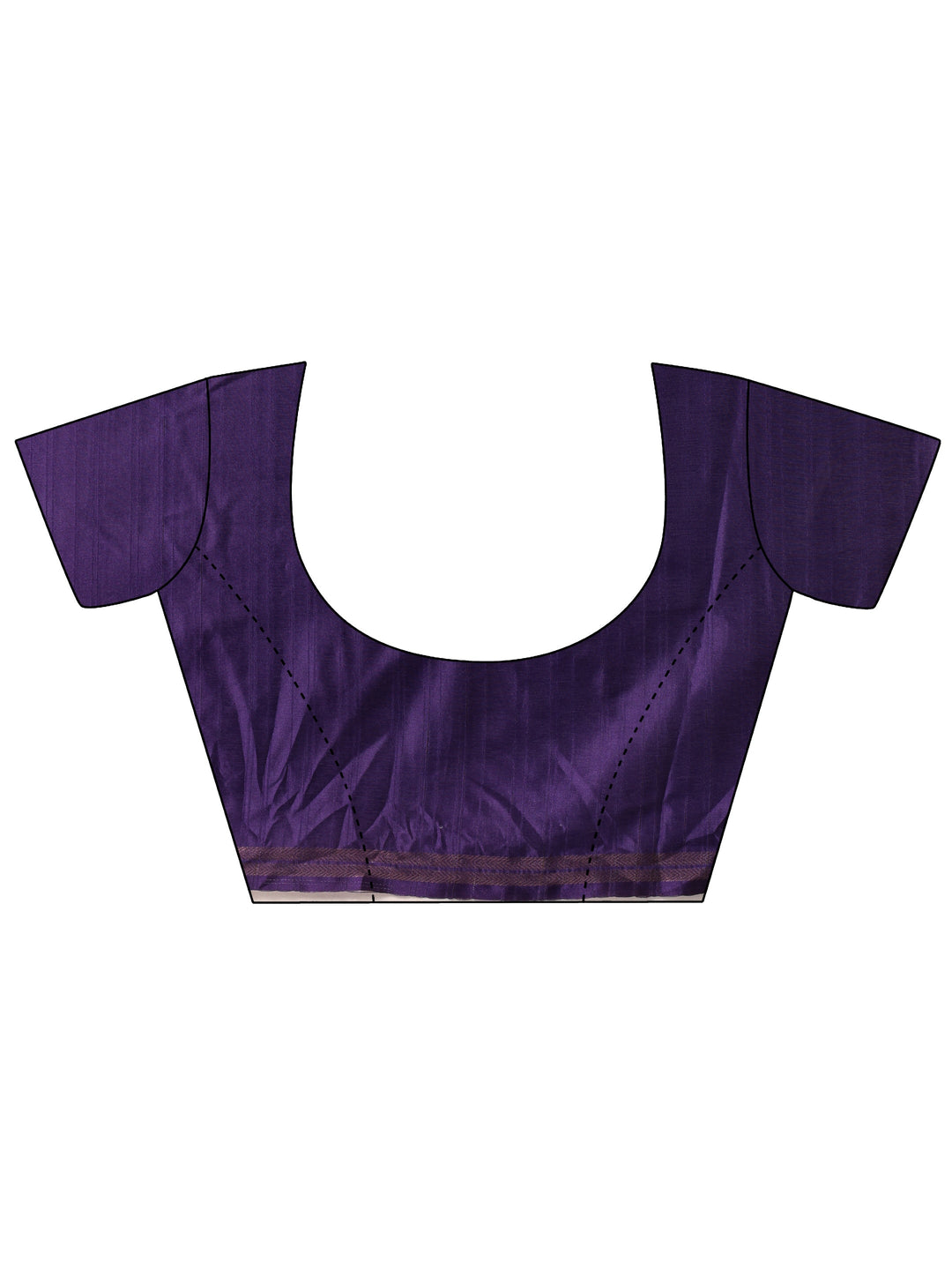 Purple Printed Silk Blend Saree With Unstitched Blouse Piece