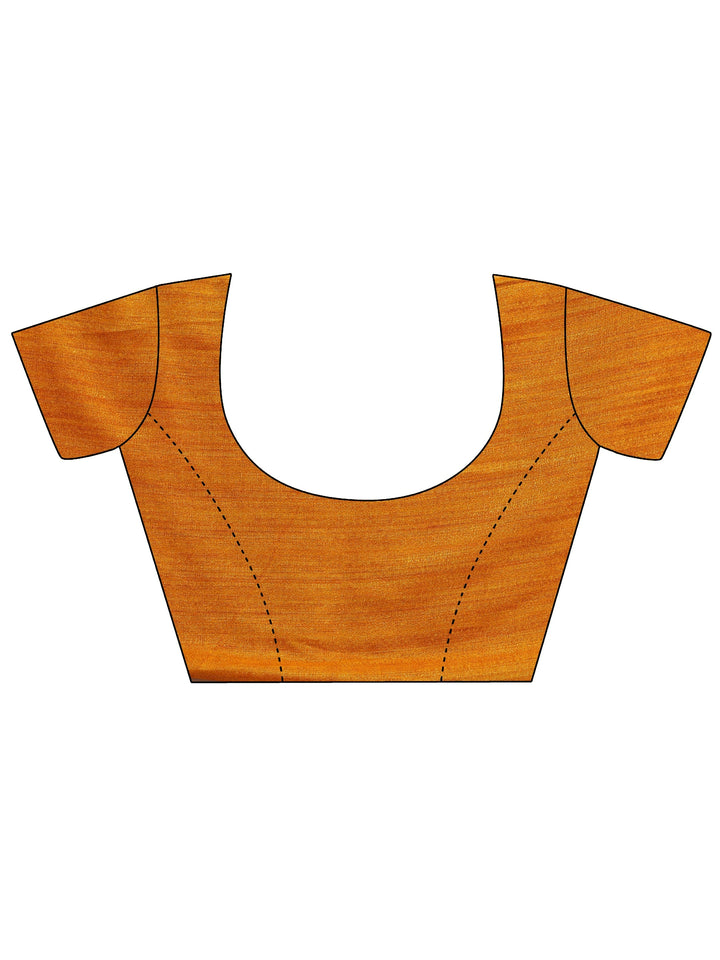 Mustard Floral Woven Design Silk Blend Saree With Unstitched Blouse Piece