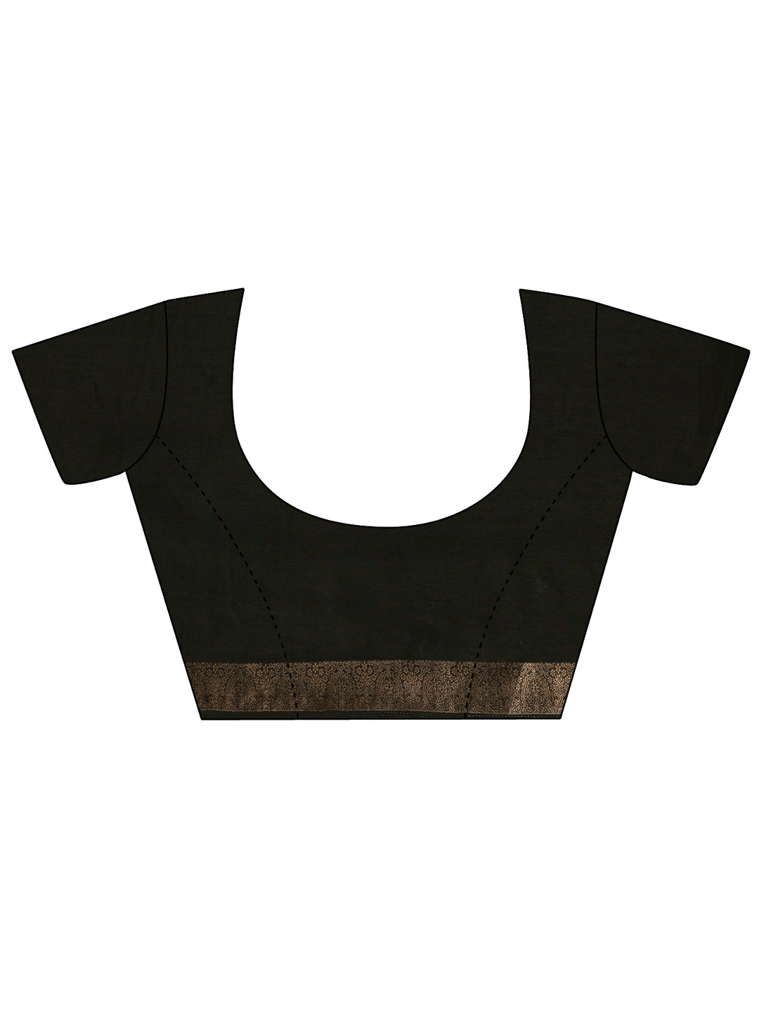 Black Geometric Printed Silk Blend Saree With Unstitched Blouse Piece