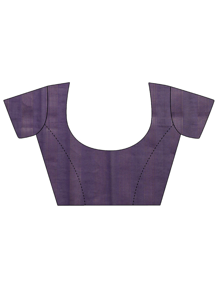 Purple Ethnic Woven Silk Blend Saree 
With Unstitched Blouse Piece