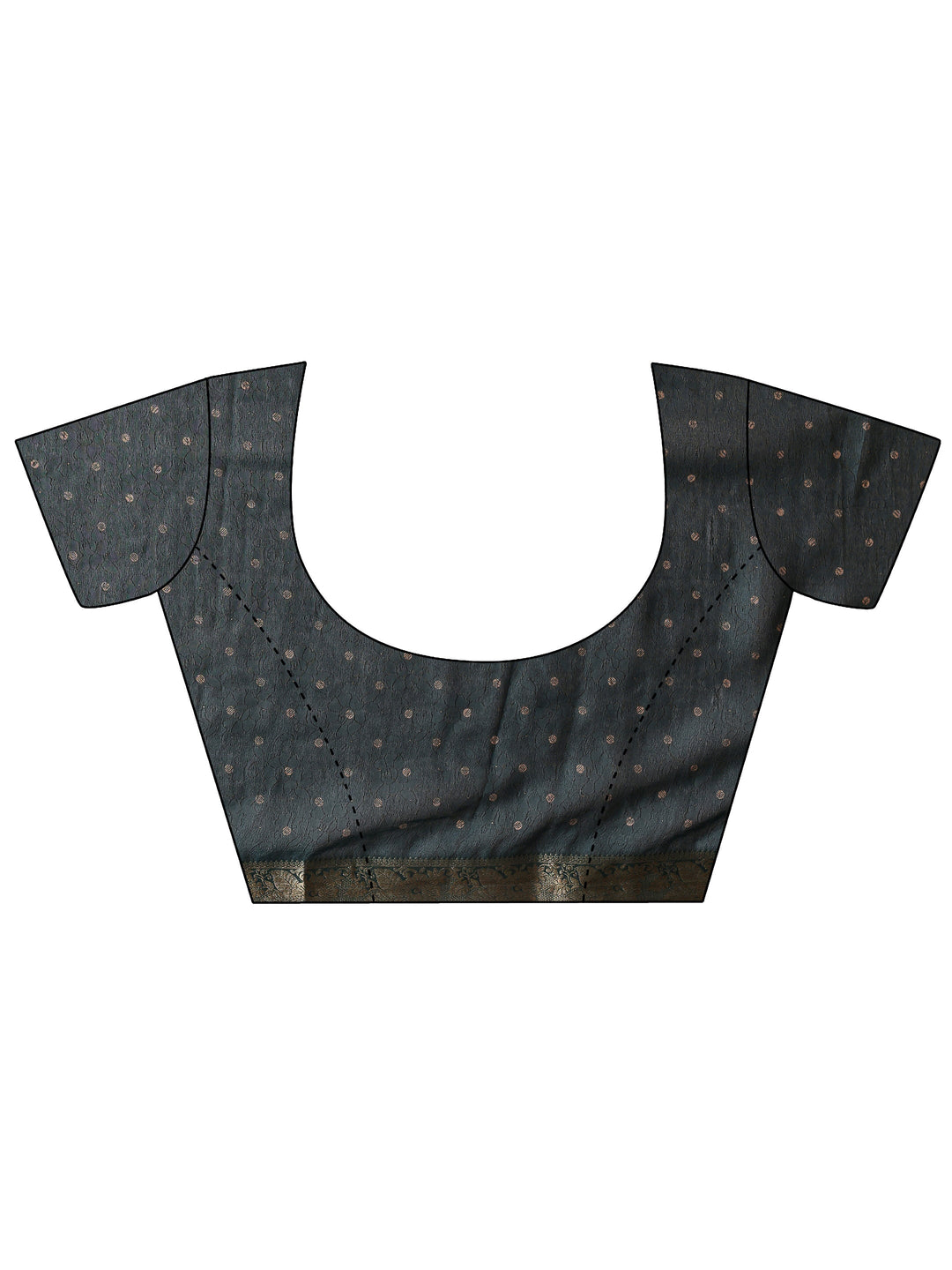 Blue Floral Print Jacquard  Silk Blend Saree 
With Unstitched Blouse Piece