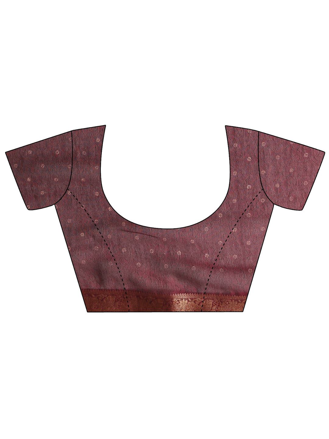 Maroon Floral Printed Silk Blend Saree With Unstitched Blouse Piece