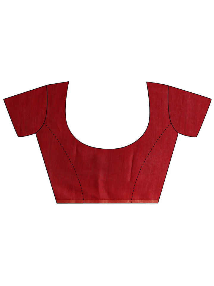 Green Solid Silk Blend Saree With Unstitched Blouse Piece