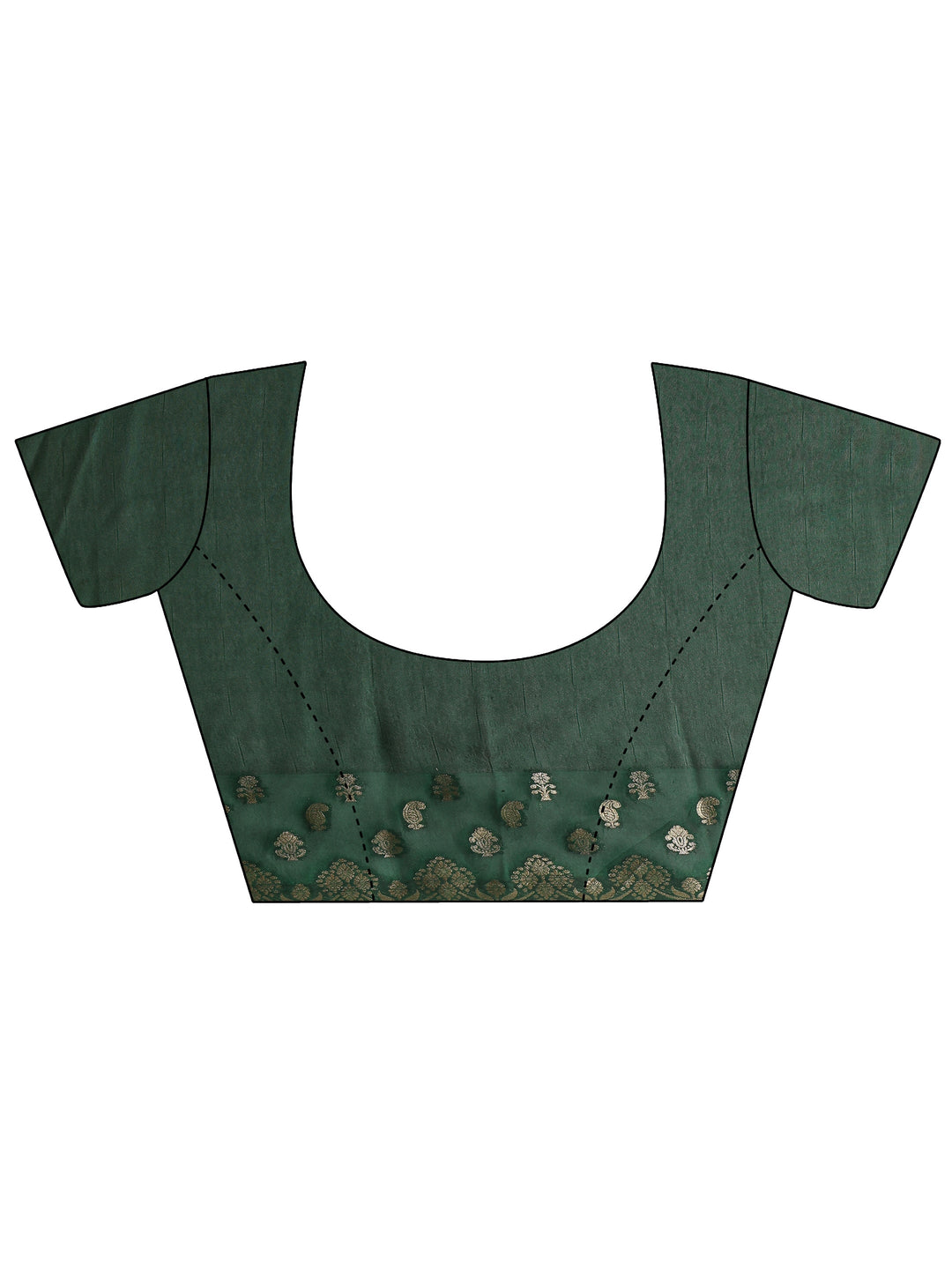 Green Quirky Printed Silk Blend Saree 
With Unstitched Blouse Piece