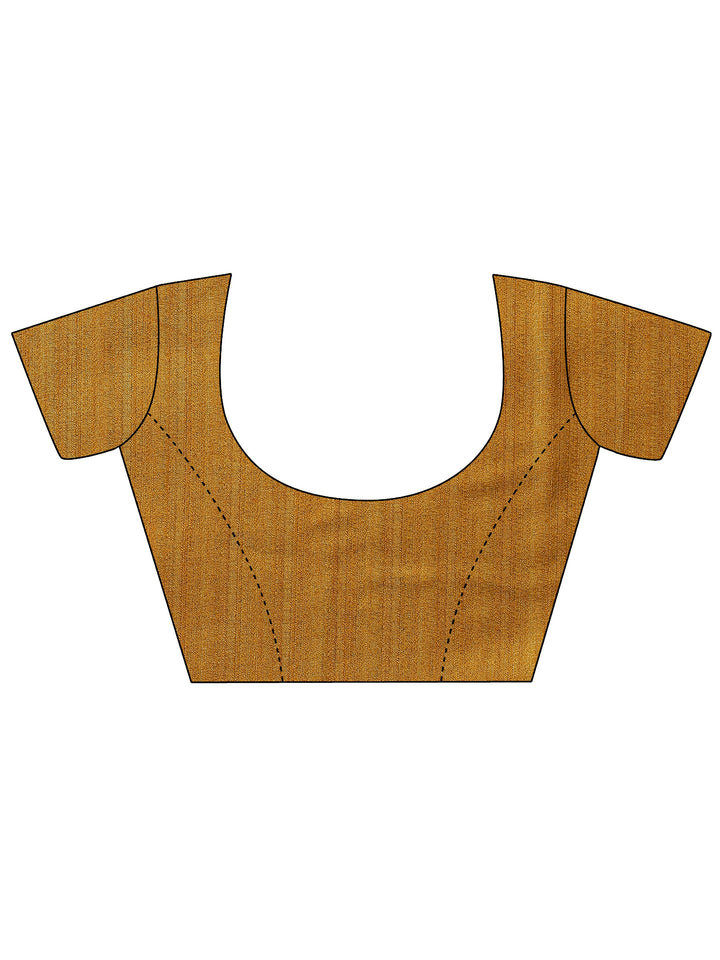 Mustard Floral Woven Design Silk Blend Saree With Unstitched Blouse Piece