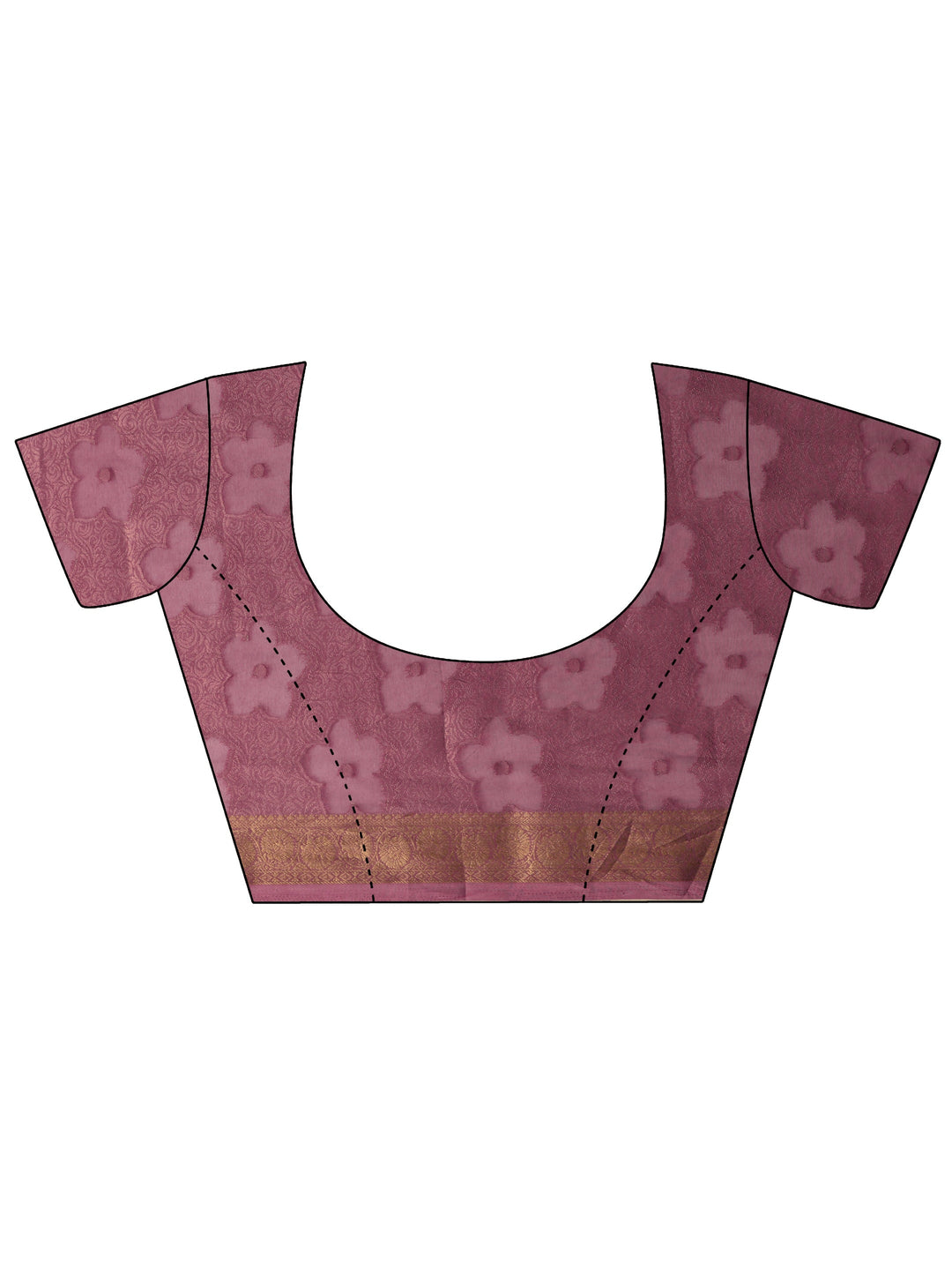 Mauve Floral Woven Design Silk Blend Saree 
With Unstitched Blouse Piece