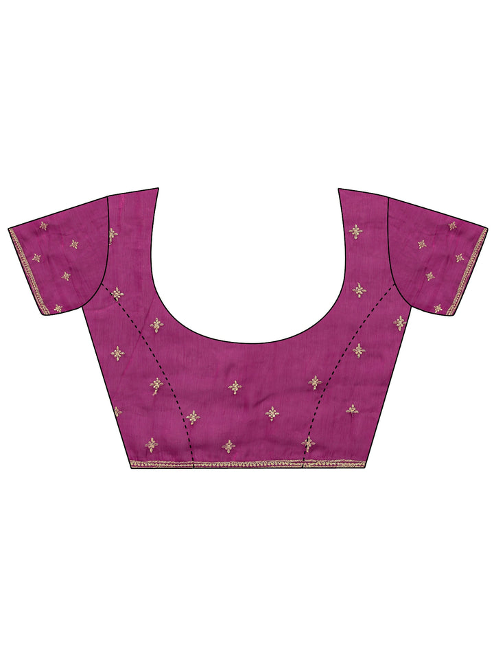 Burgundy Embellished Silk Blend Saree
With Unstitched Blouse Piece