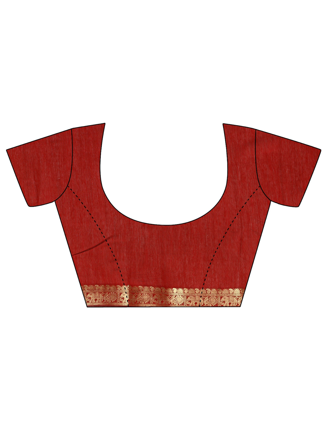 Mustard Silk Blend Patola Saree With Unstitched Blouse Piece