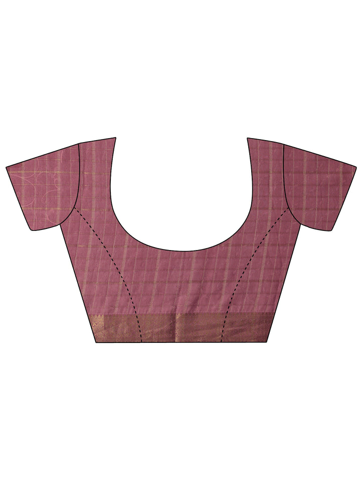 Mauve Woven Design Silk Blend Saree With Unstitched Blouse Piece