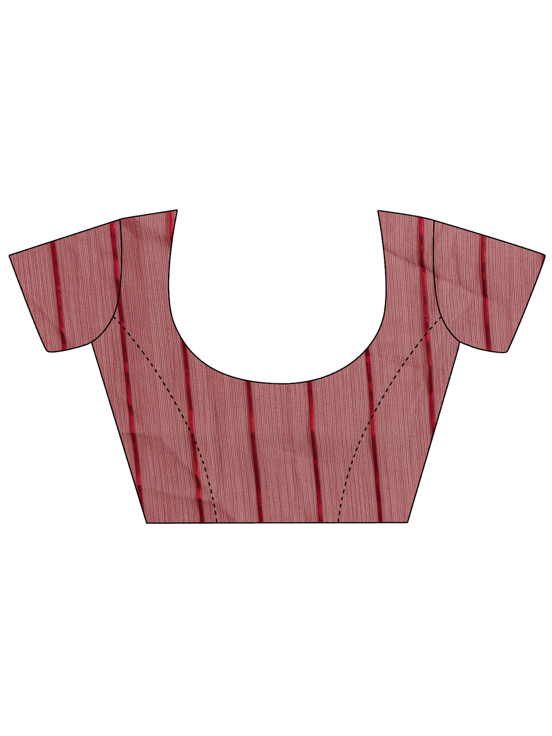 Burgundy Striped Embellished Silk Blend Saree With Unstitched Blouse Piece