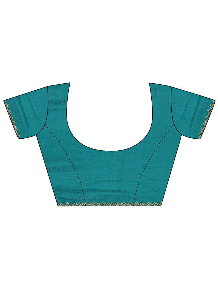 Blue Bandhani Printed Silk Blend Saree With Unstitched Blouse Piece