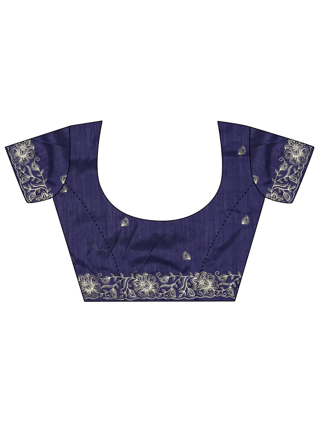 Lavender Floral Embellished Silk Blend Saree With Unstitched Blouse Piece