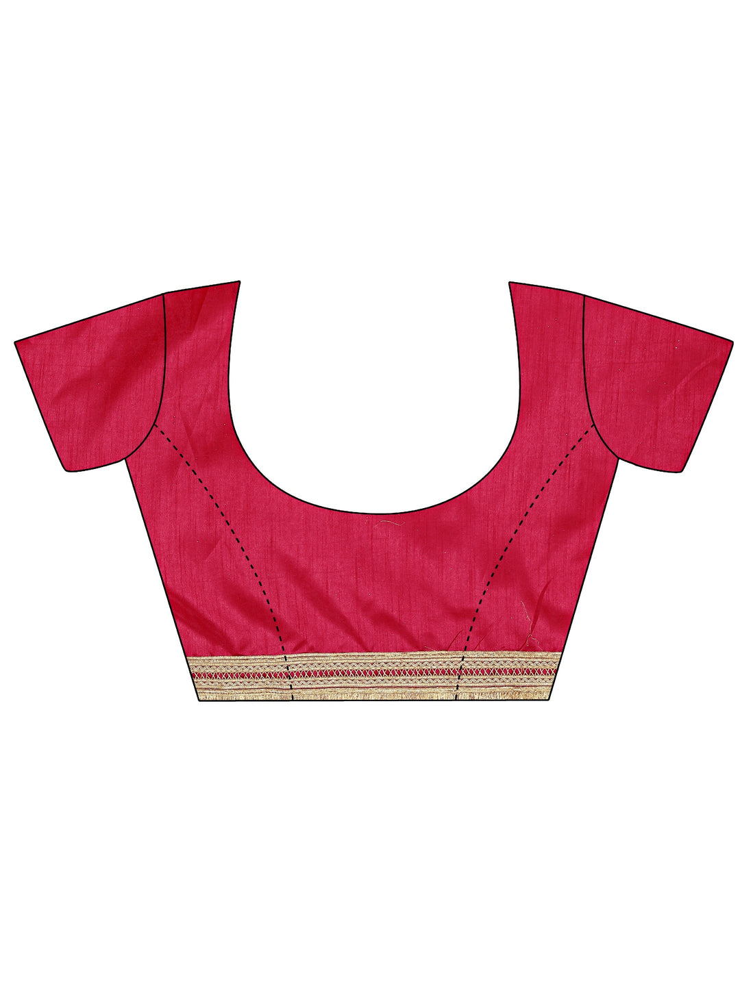 Red Bandhani Printed Silk Blend Saree With Unstitched Blouse Piece