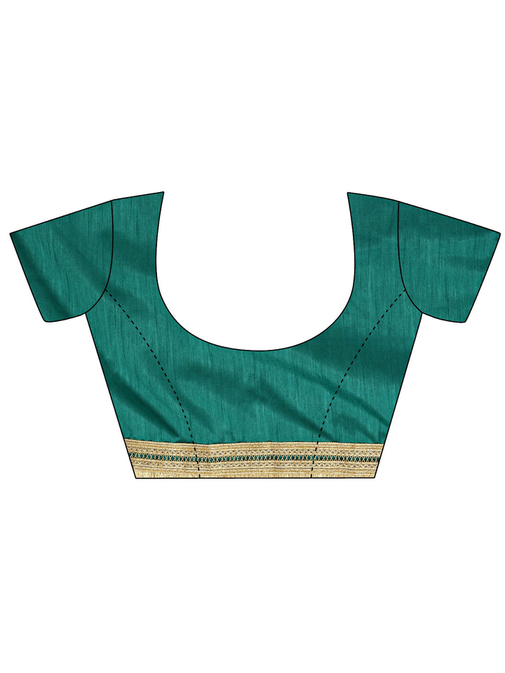 Green Bandhani Printed Silk Blend Saree With Unstitched Blouse Piece
