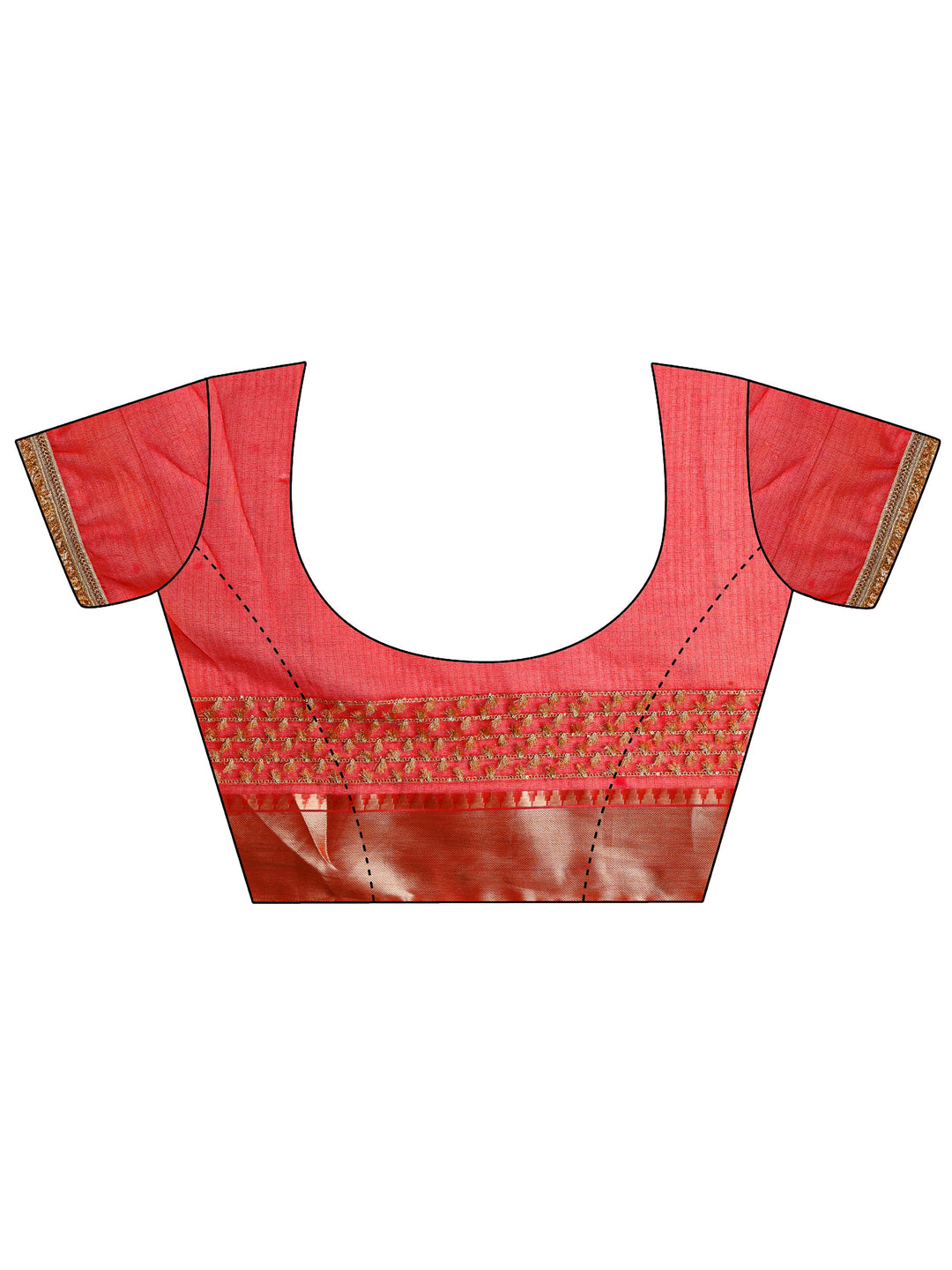 Red Woven Design Chanderi Silk Saree With Unstitched Blouse Piece
