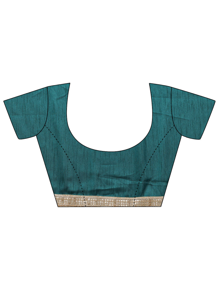 Green Woven Design Tissue Saree
With Unstitched Blouse Piece