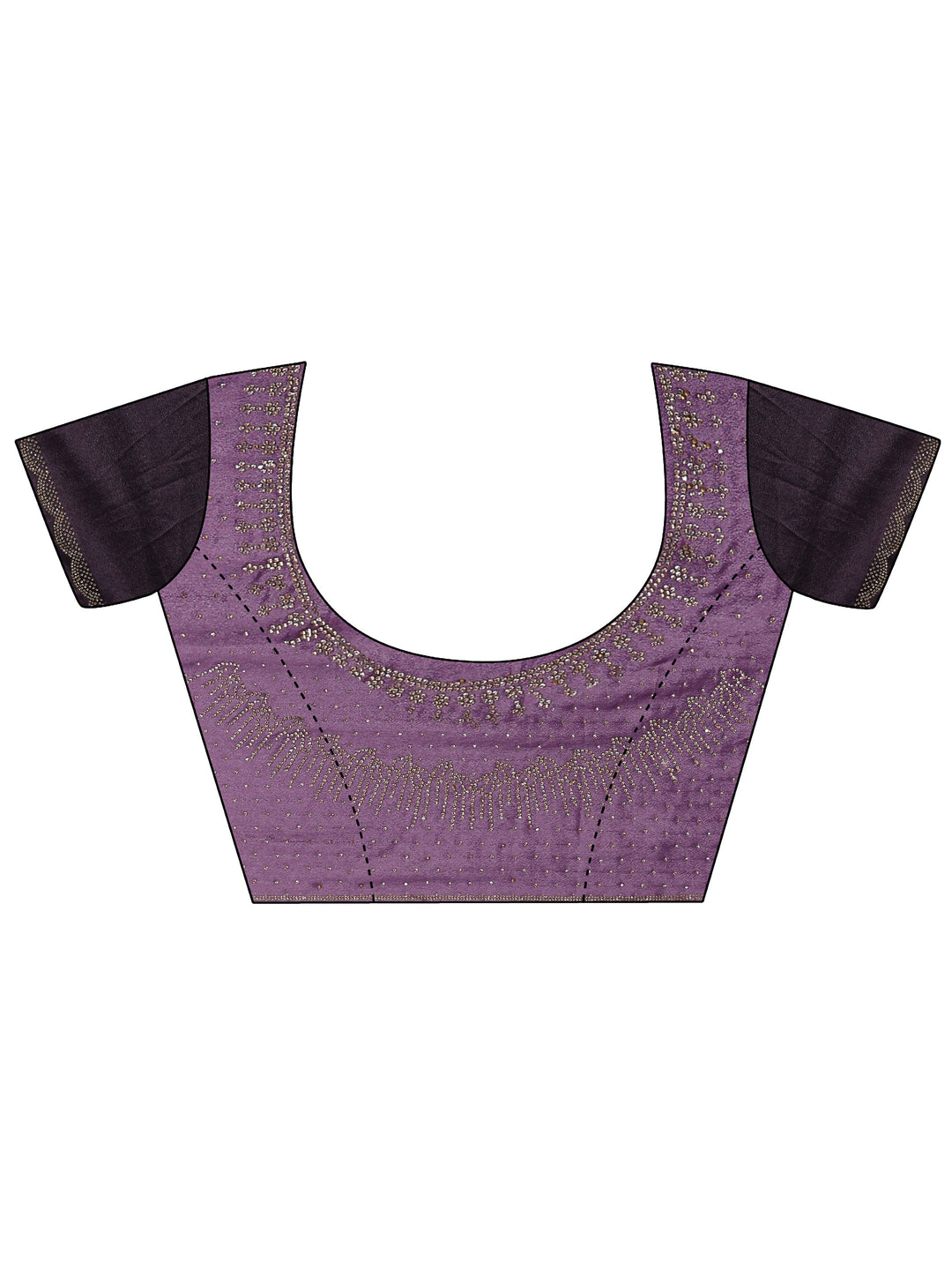 Purple Embellished Satin Ombre Saree
With Unstitched Blouse Piece