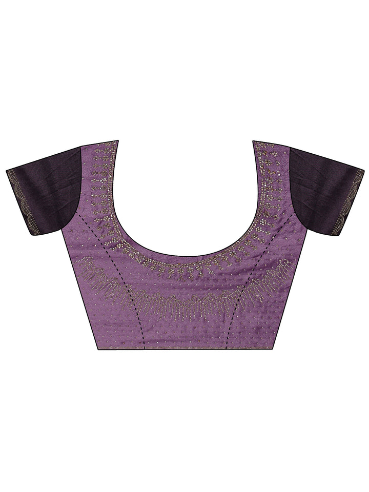 Purple Embellished Satin Ombre Saree
With Unstitched Blouse Piece