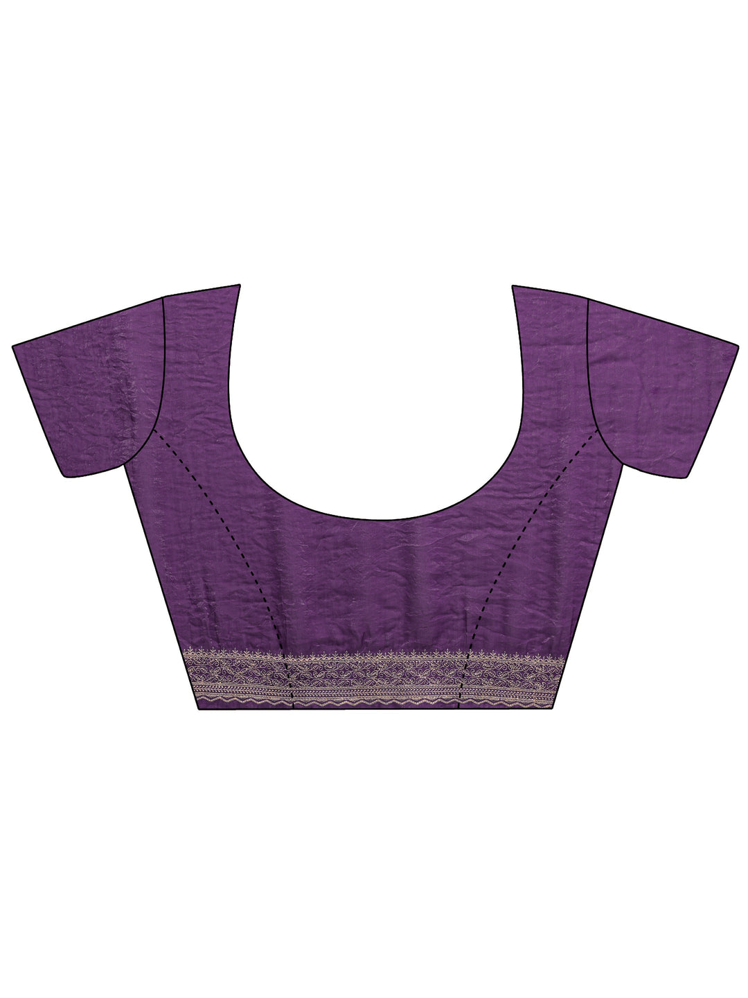 Purple Paisley Embellished Tissue Saree With Unstitched Blouse Piece