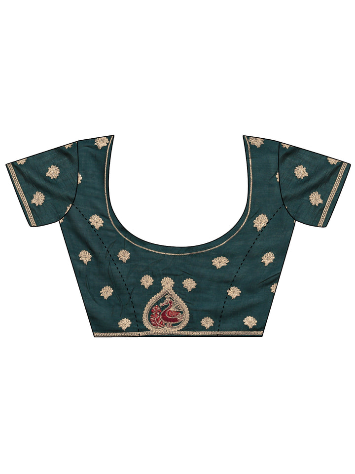 Maroon Bandhani Printed Silk Blend Saree With Unstitched Blouse Piece