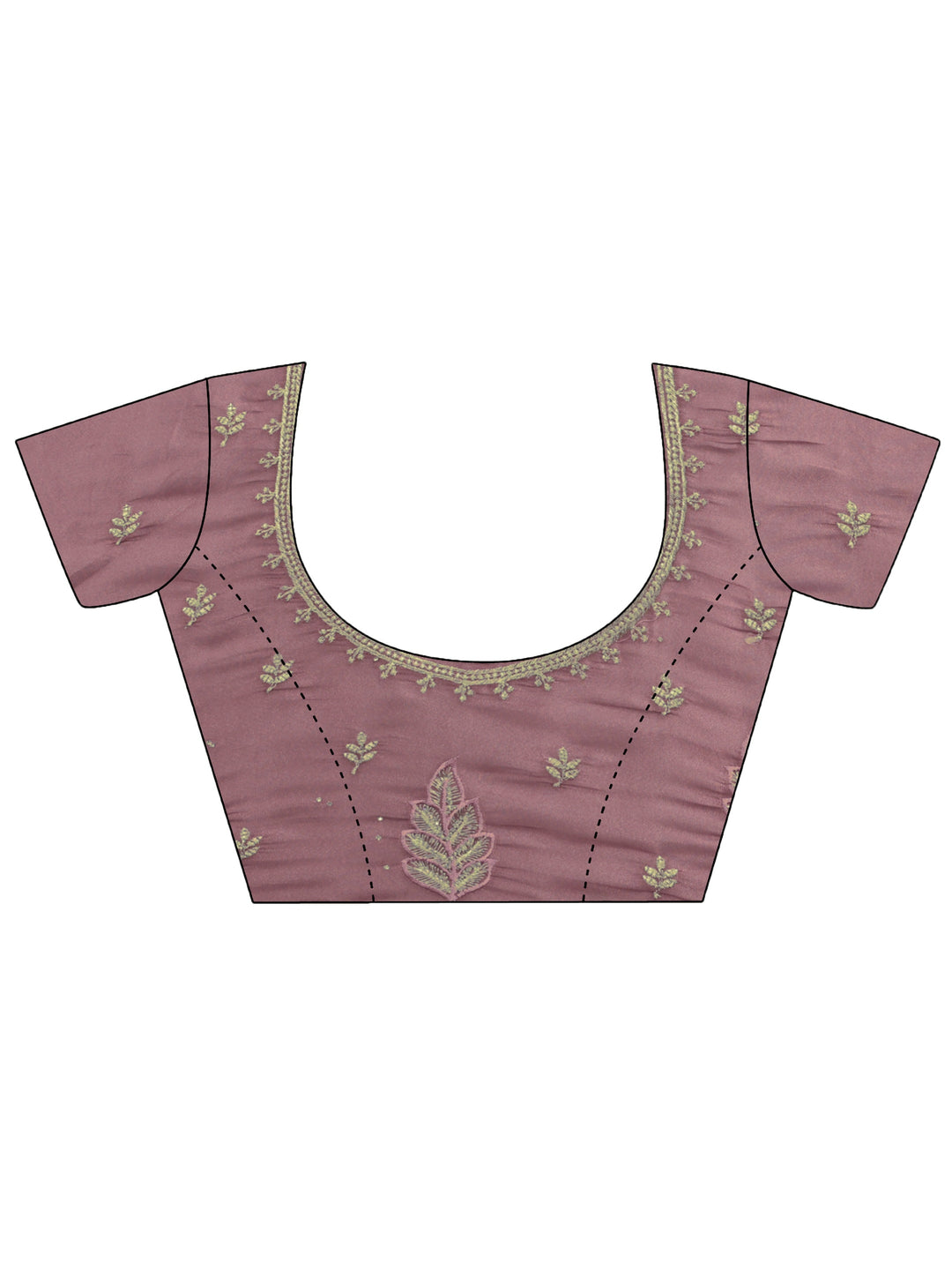 Taupe Embroidered Silk Blend Saree 
With Unstitched Blouse Piece