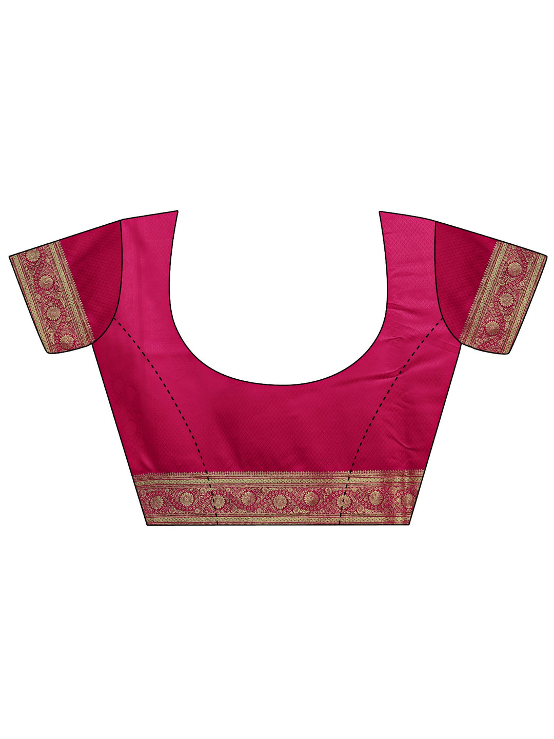 Pink Embellished Silk Saree With Unstitched Blouse And Dupatta