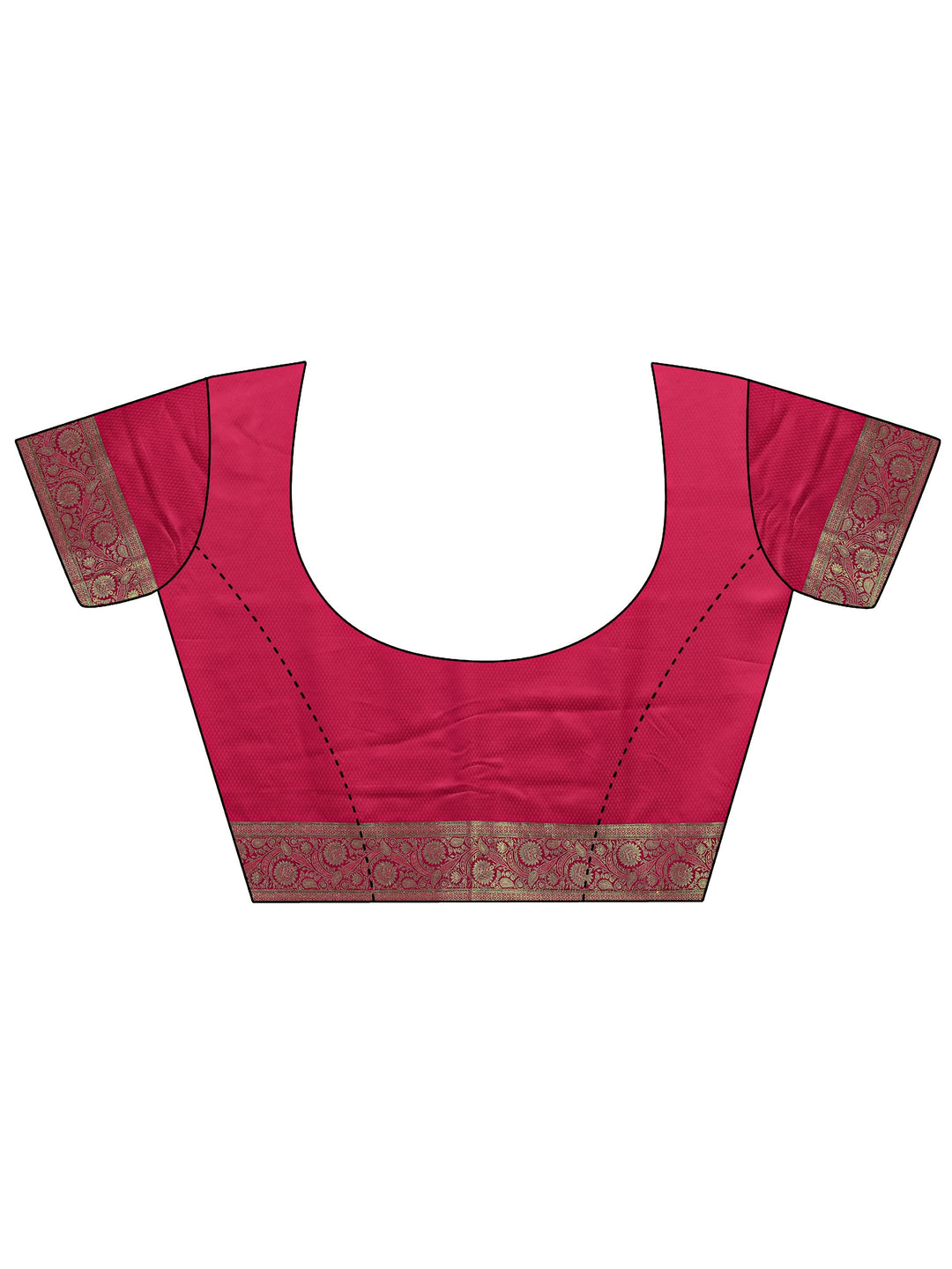 Pink Embellished Silk Saree With Unstitched Blouse And Dupatta