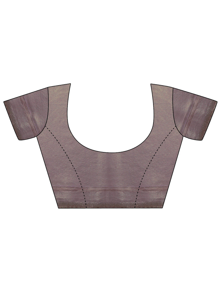 Lavender Embellished Silk Saree With Unstitched Blouse Piece