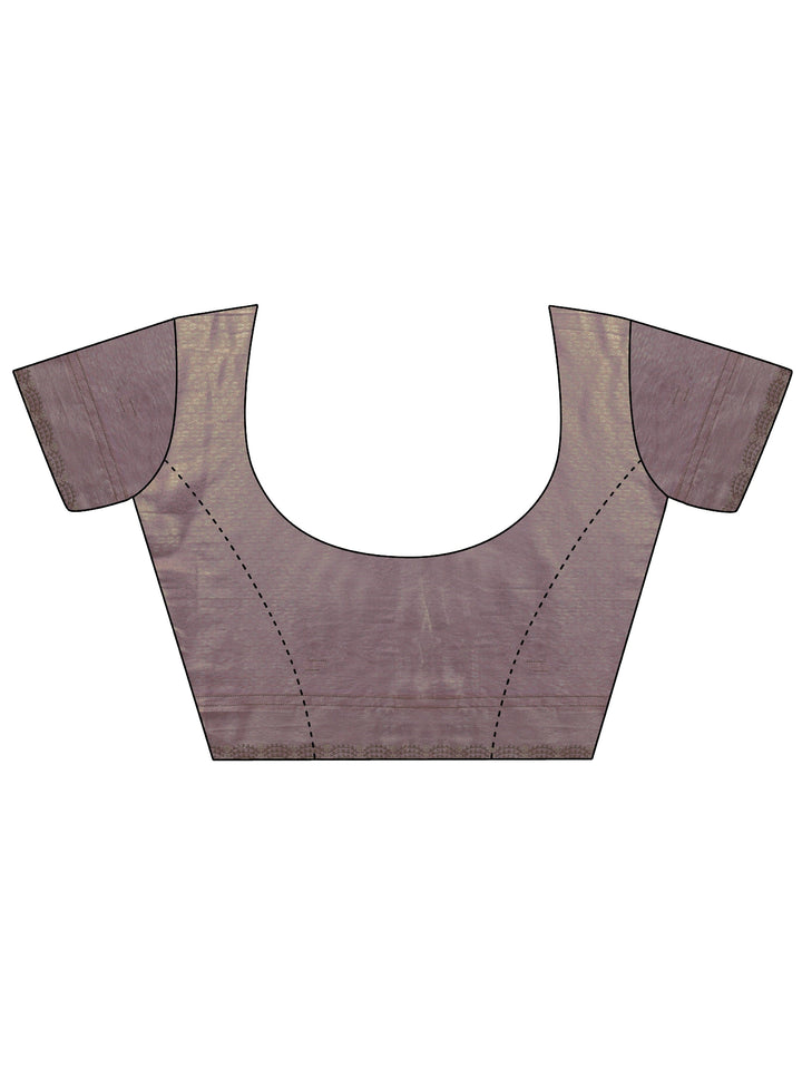 Lavender Embellished Silk Saree With Unstitched Blouse Piece