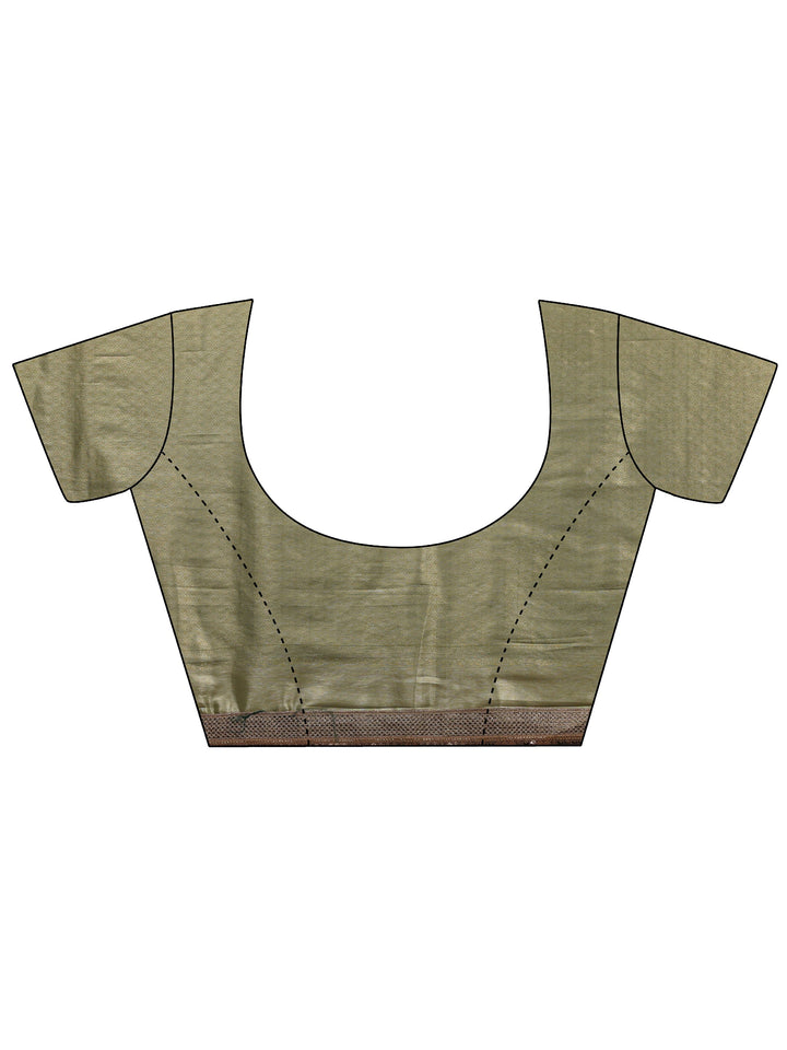 Green Woven Design Silk Blend Saree With Unstitched Blouse Piece