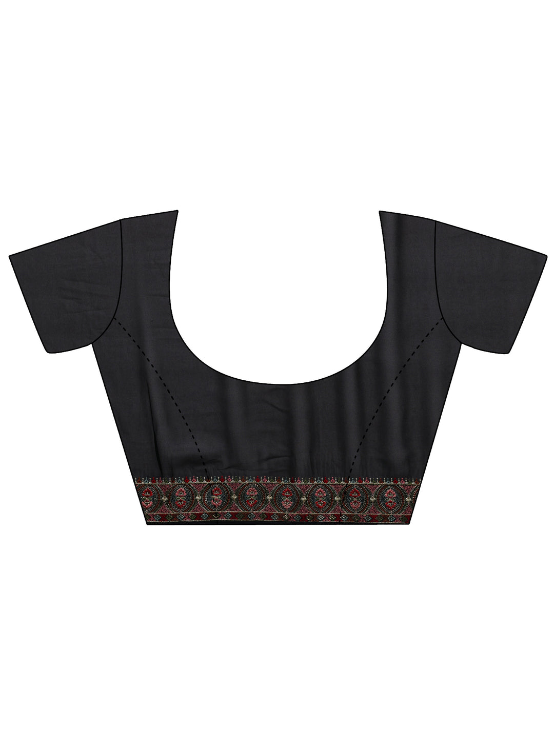 Libas Art Black Jamawar Embroidered Georgette Saree With Unstitched Blouse Piece