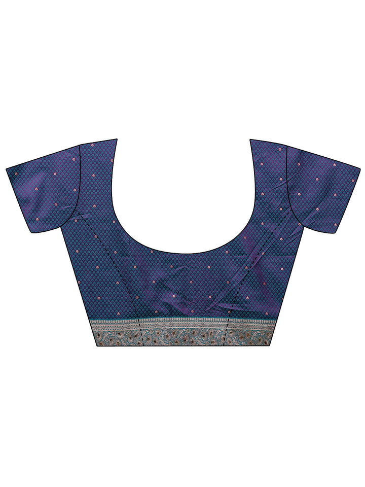 Purple Ethnic Woven Design Silk Blend Saree With Unstitched Blouse Piece