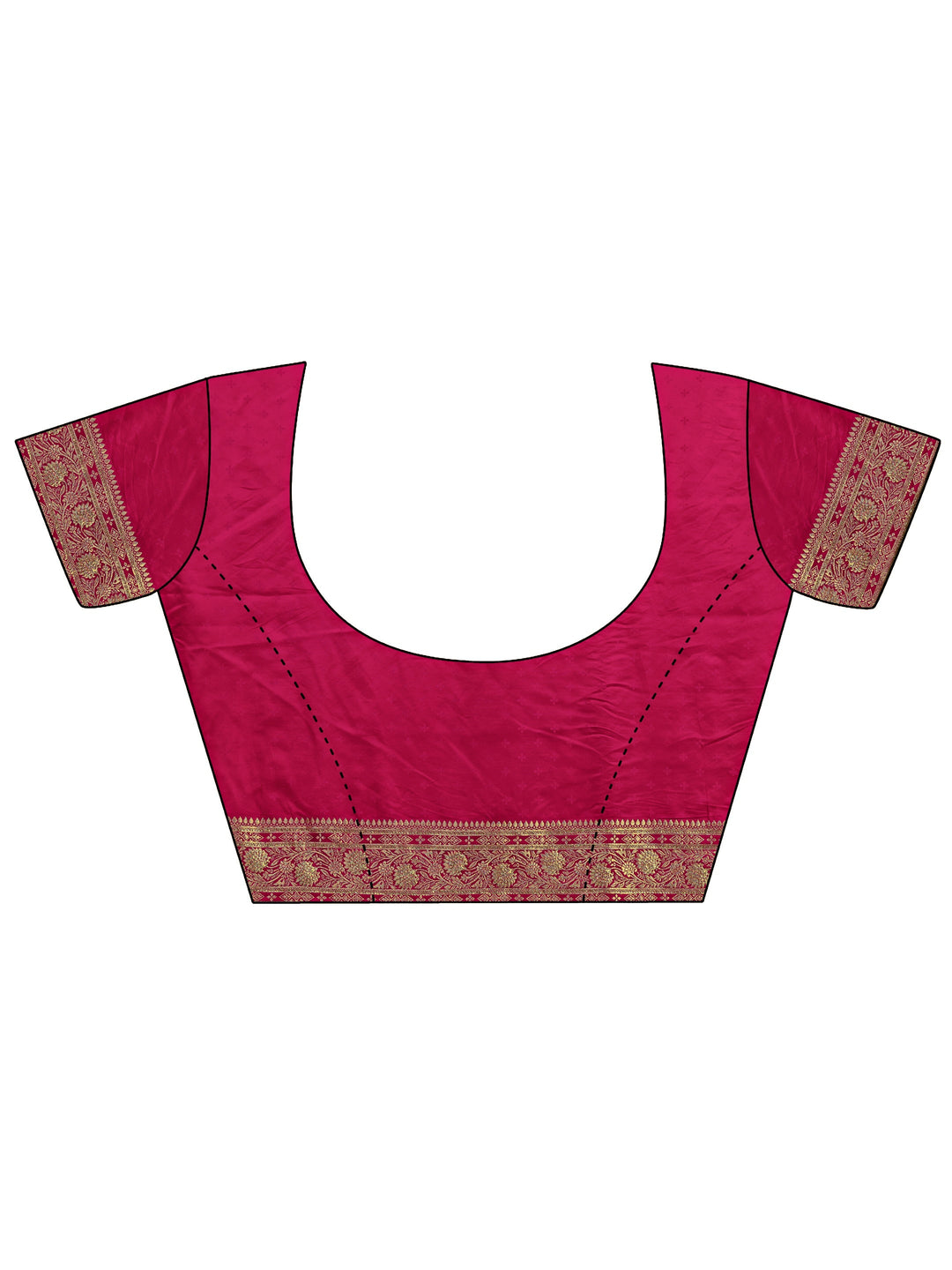 Libas Art Pink Banarasi Satin Saree With Unstitched Blouse Piece