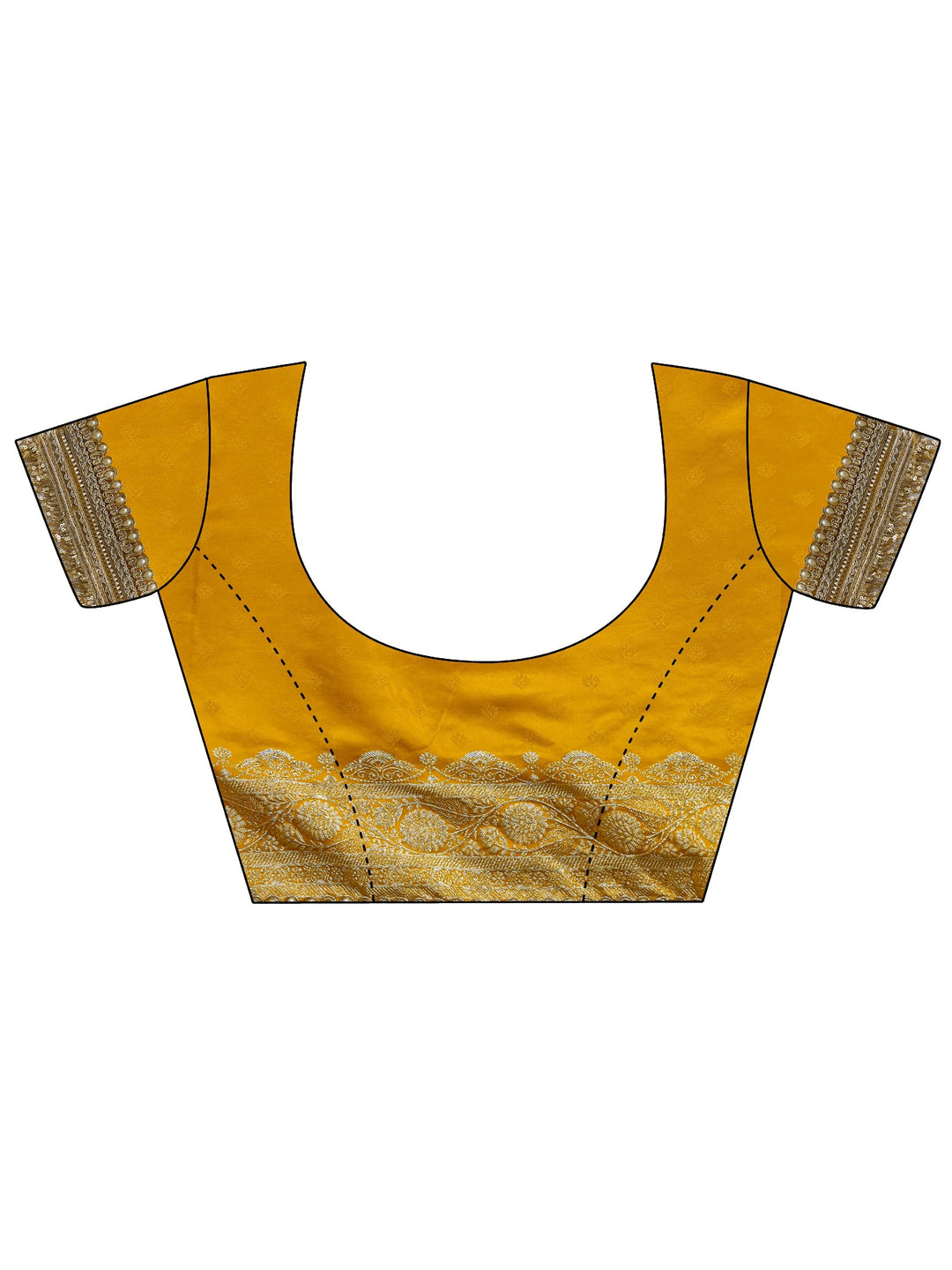 Libas Art Mustard Embellished Woven Design Silk Saree With Unstitched Blouse Piece